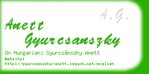 anett gyurcsanszky business card
